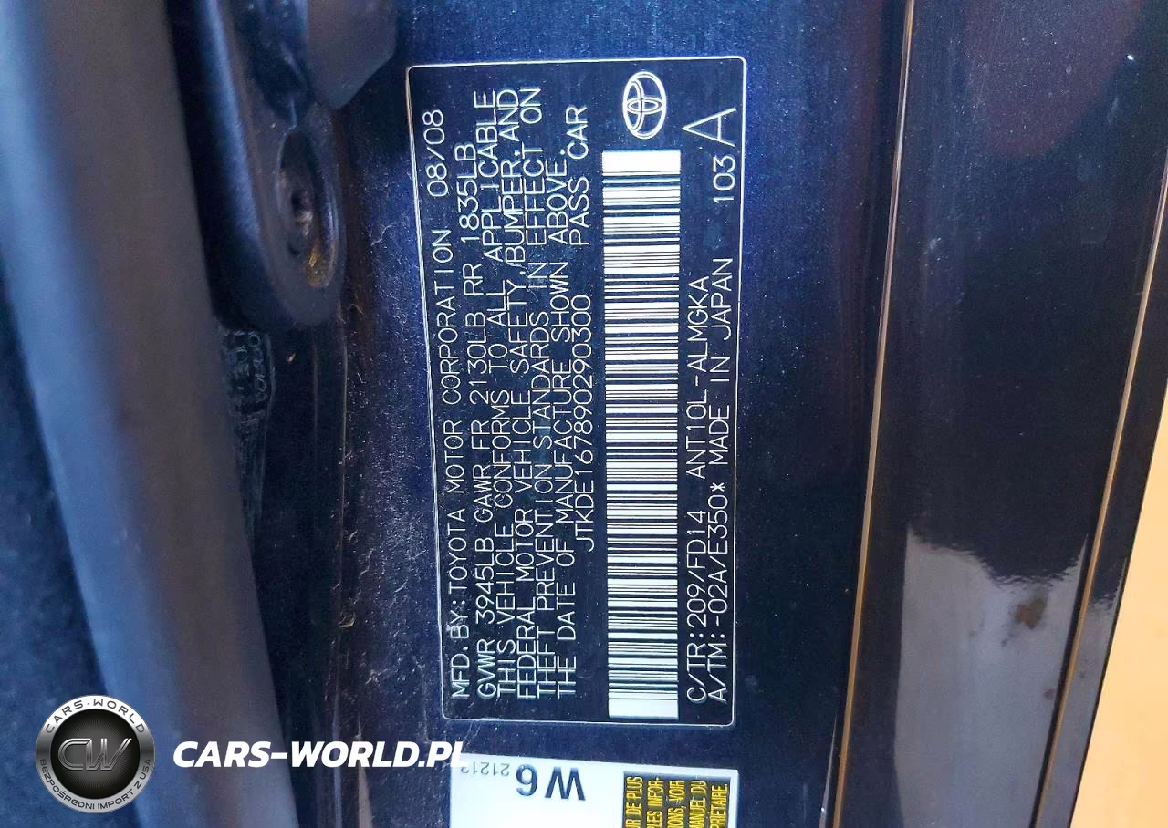 2009 Toyota Scion VIN:JTKDE167890290300 - 12