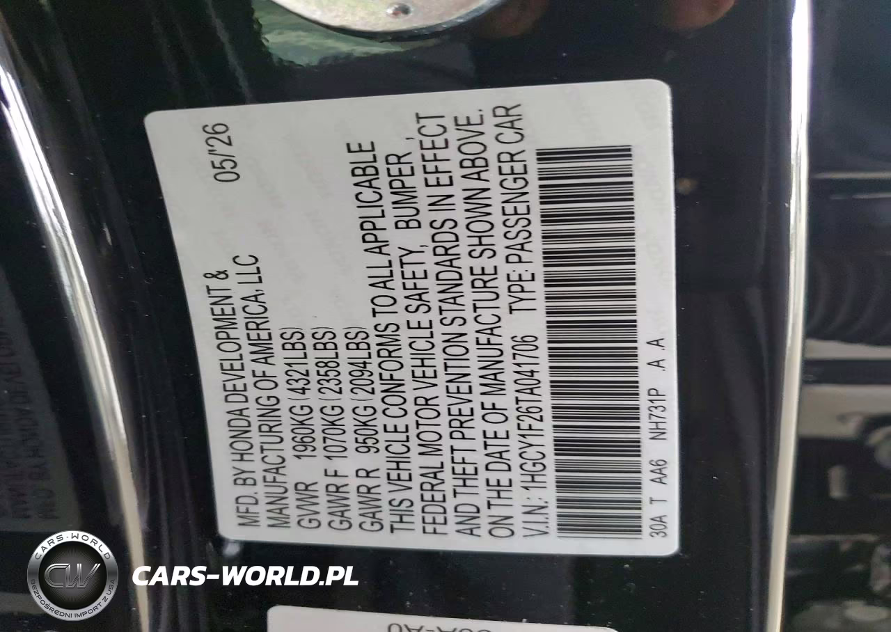 2026 Honda Accord Lx VIN:1HGCY1F26TA041706 - 12