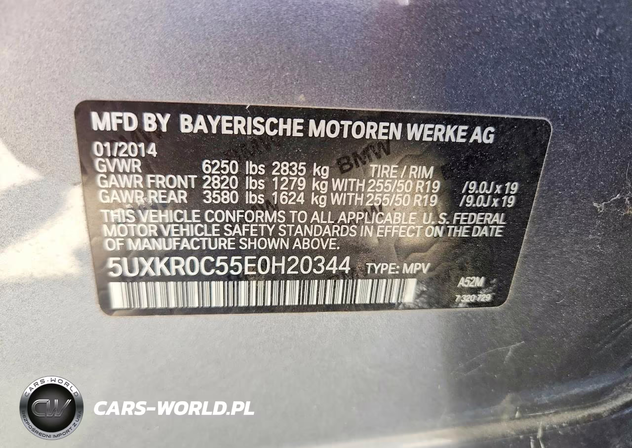 BMW X5 XDRIVE3 VIN:5UXKR0C55E0H20344 - 12