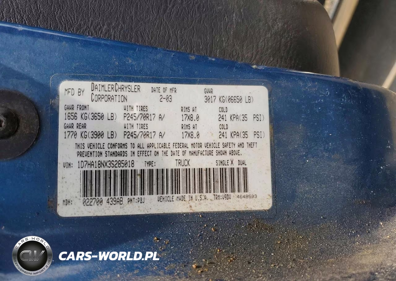 2003 Dodge Ram 1500 St VIN:1D7HA18NX3S285018 - 12