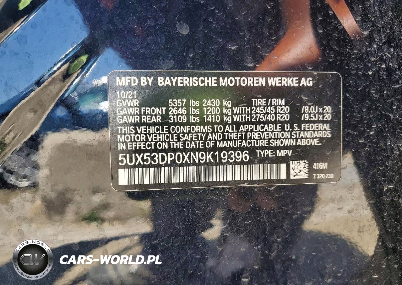 2022 BMW X3 xDrive30I VIN:5UX53DP0XN9K19396 - 13