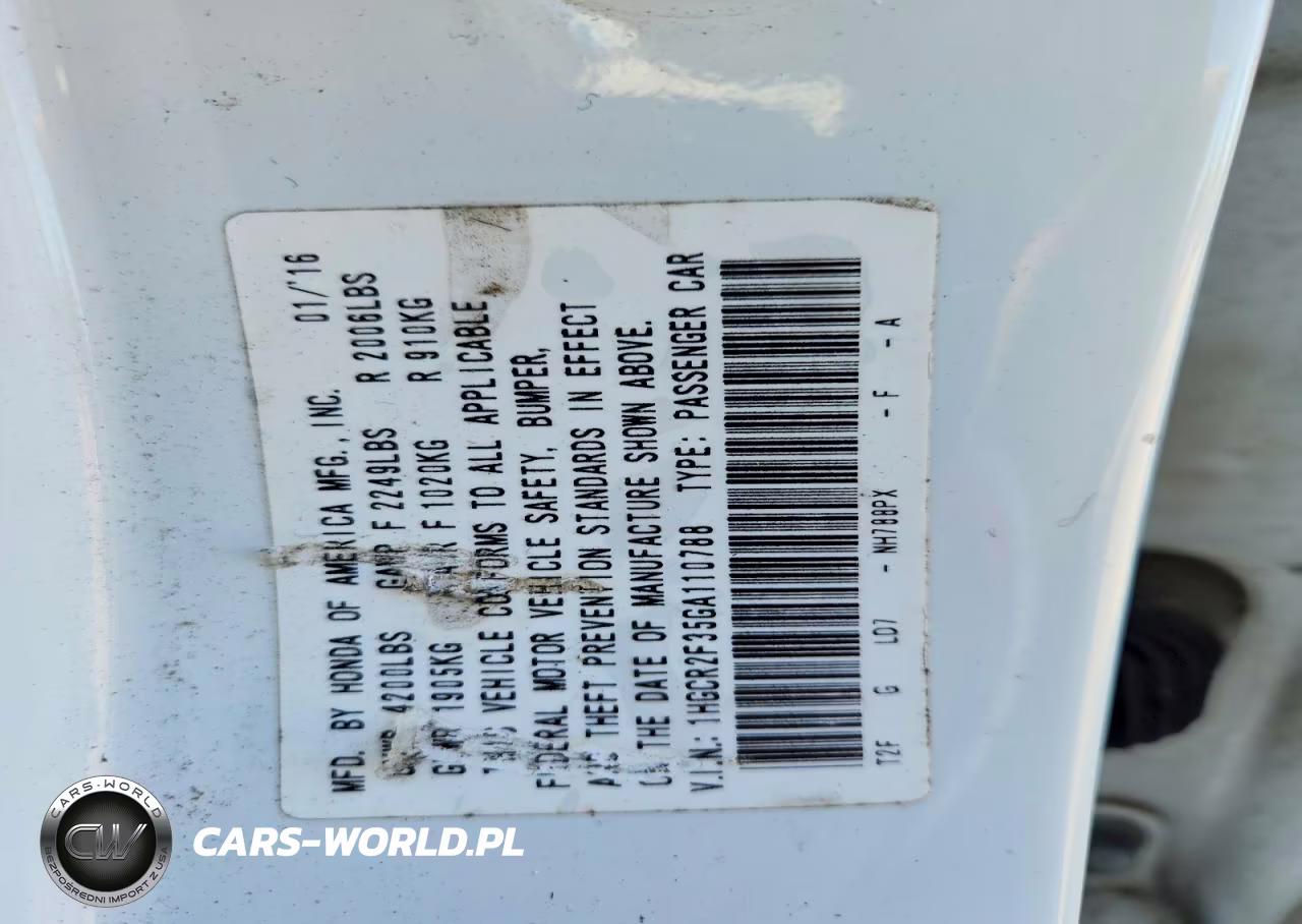 2016 Honda Accord Lx VIN:1HGCR2F35GA110788 - 12