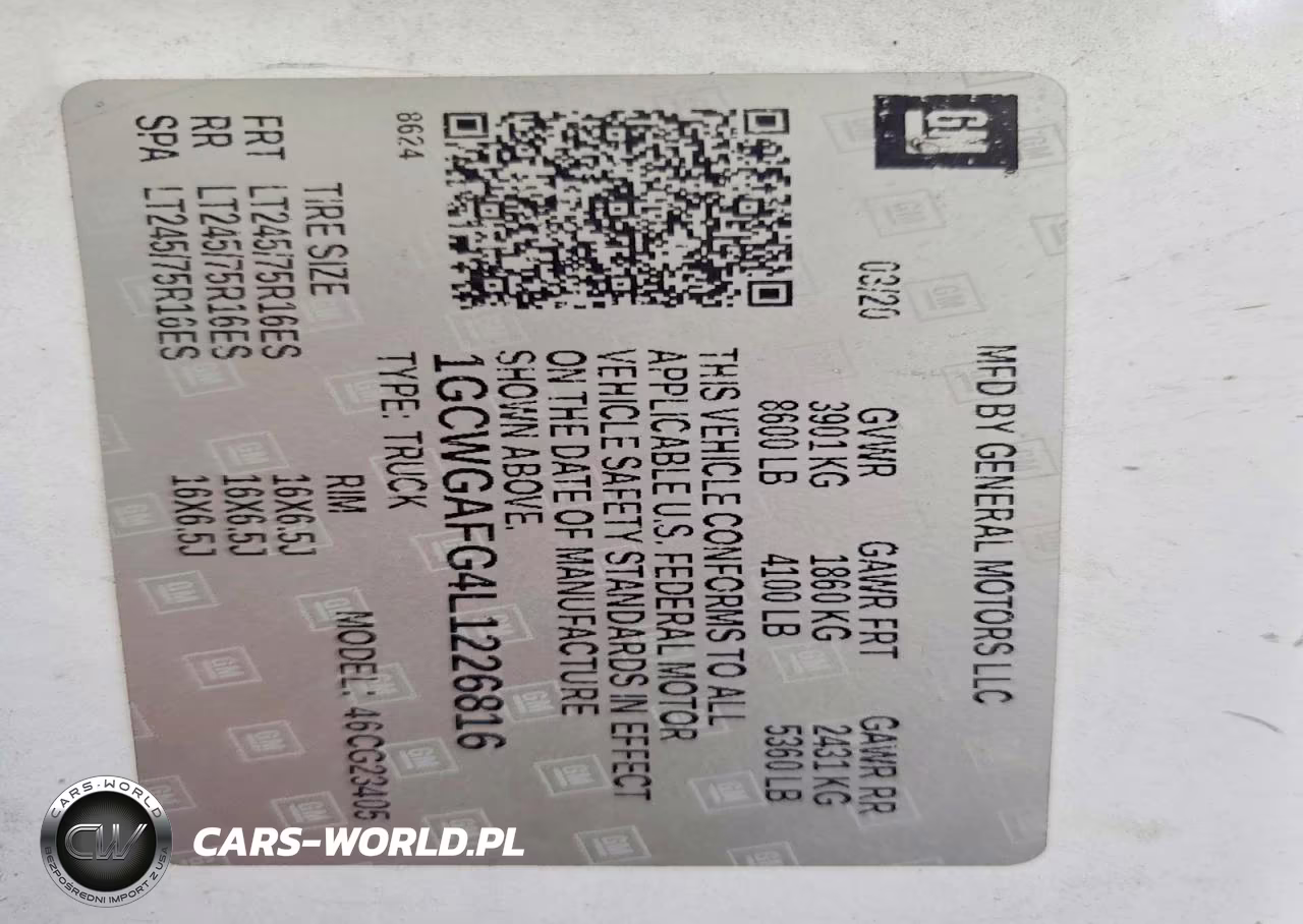 2020 Chevrolet Express 2500 Cargo Delivery Van VIN:1GCWGAFG4L1226816 - 13