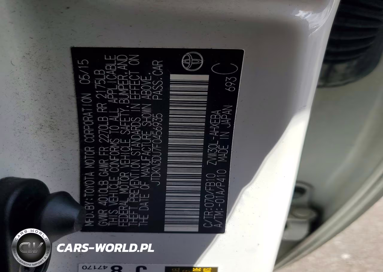 2015 Toyota Prius One VIN:JTDKN3DU7F0456935 - 14