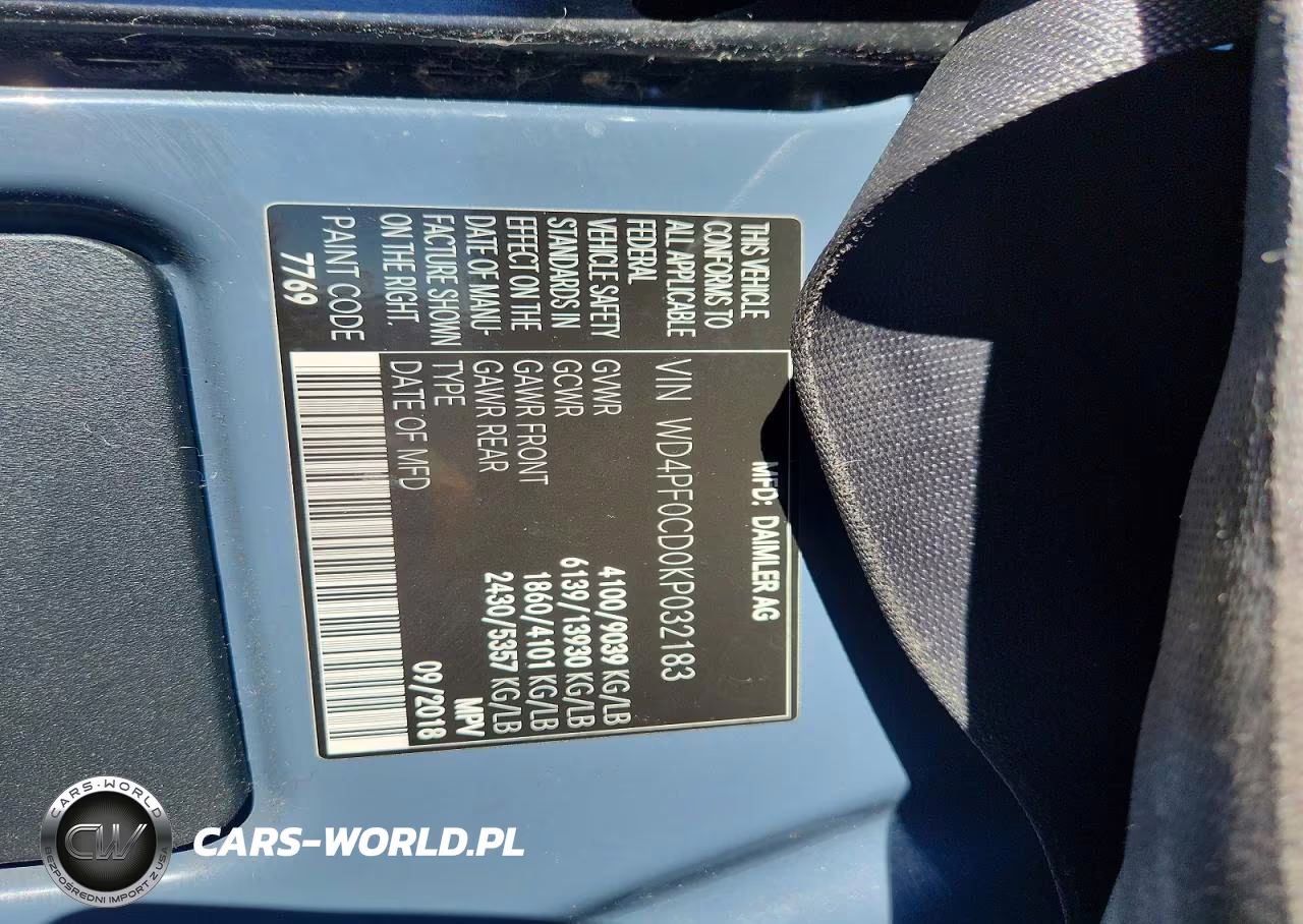 2019 Mercedes-Benz Sprinter 2500-3500 Delivery Van VIN:WD4PF0CD0KP032183 - 13