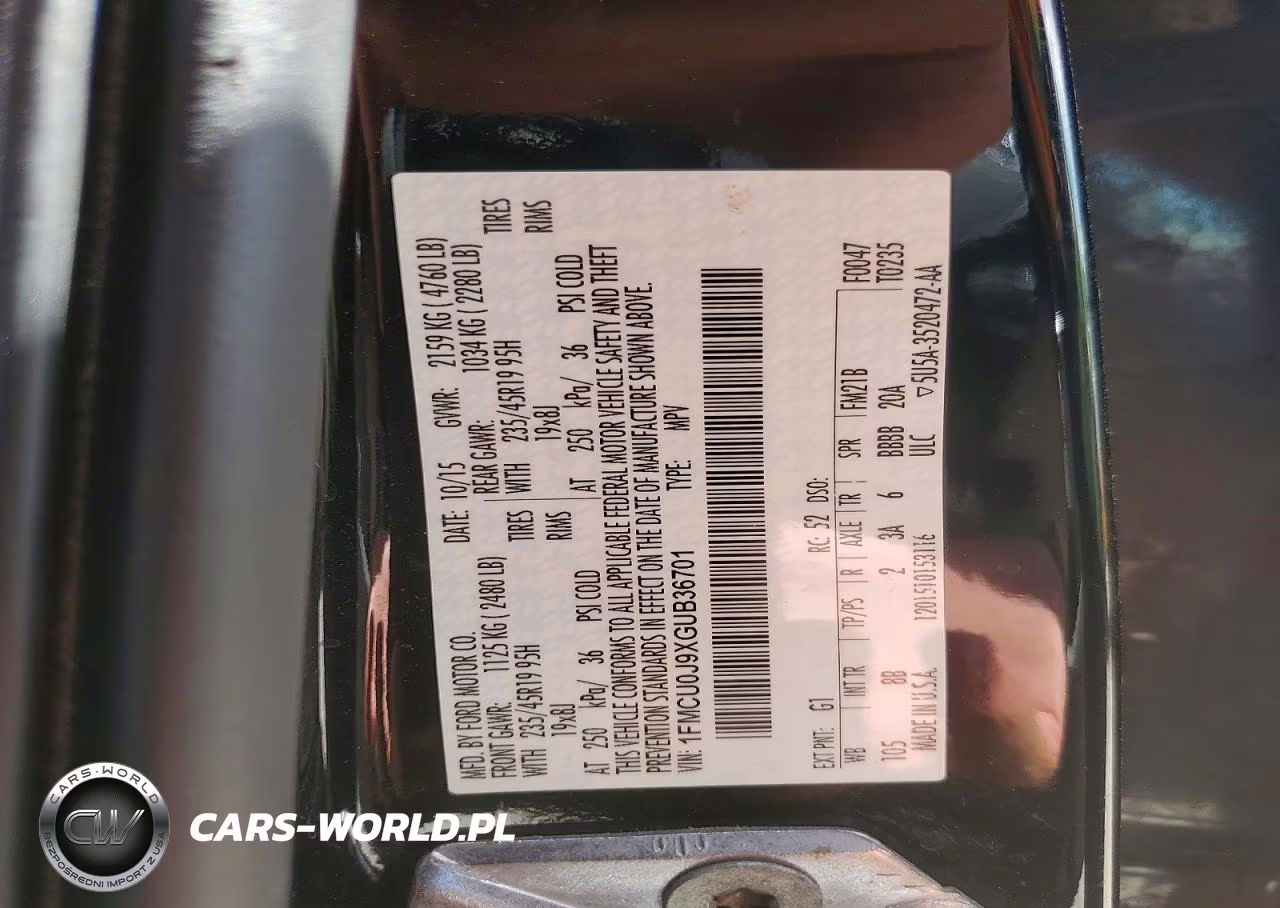 2016 Ford Escape Titanium VIN:1FMCU0J9XGUB36701 - 13