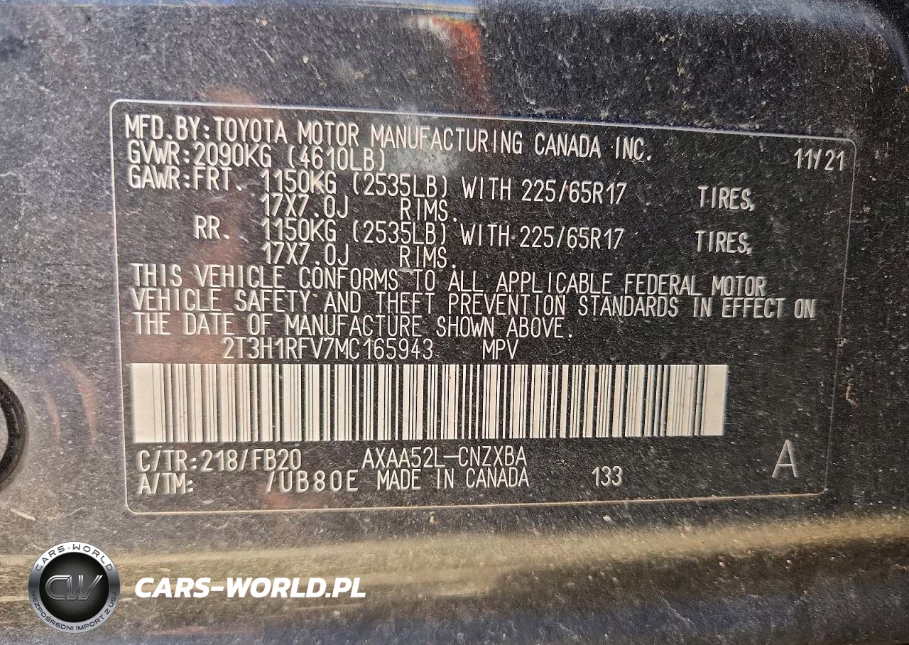2021 Toyota Rav4 Le VIN:2T3H1RFV7MC165943 - 14