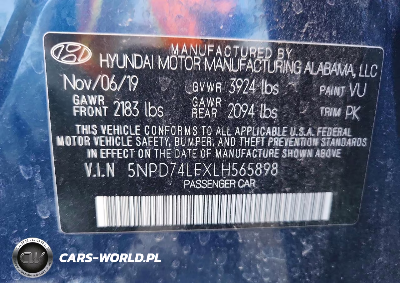2020 Hyundai Elantra Se VIN:5NPD74LFXLH565898 - 12
