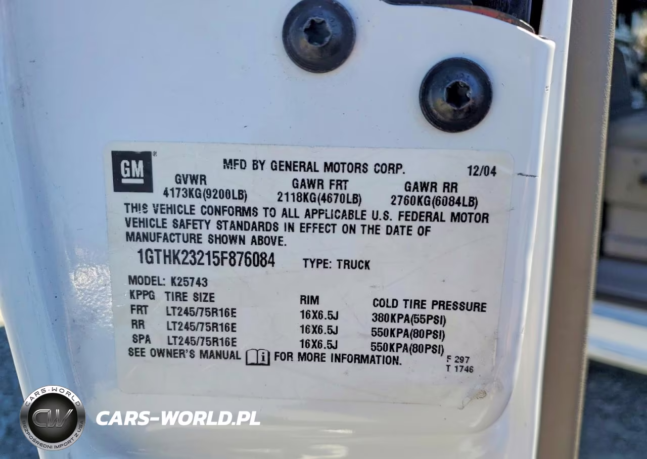 2005 GMC Sierra K2500 Heavy Duty VIN:1GTHK23215F876084 - 12
