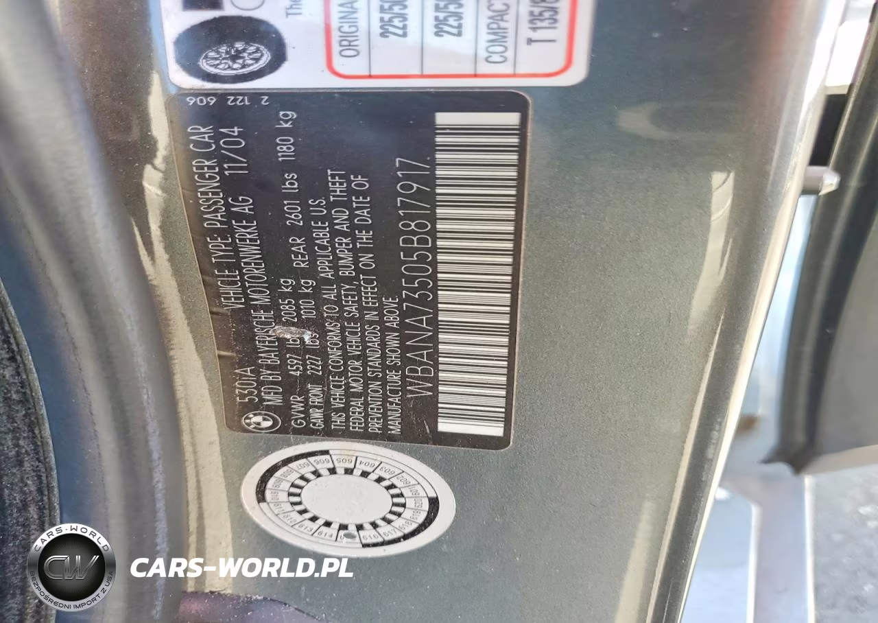 2005 BMW 530 VIN:WBANA73505B817917 - 12