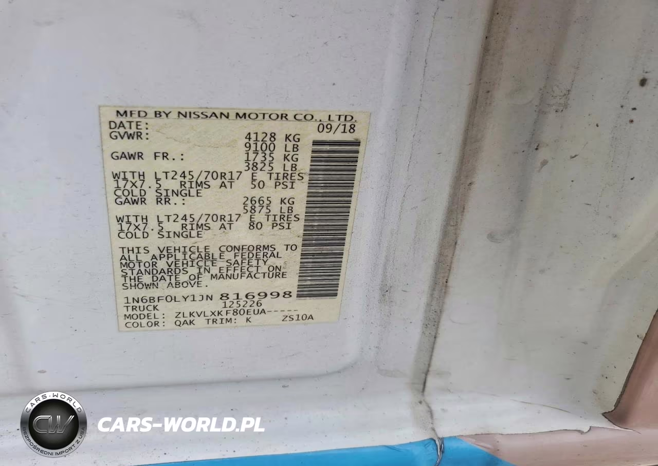 2018 Nissan Nv 2500 Hd Sv VIN:1N6BF0LY1JN816998 - 12