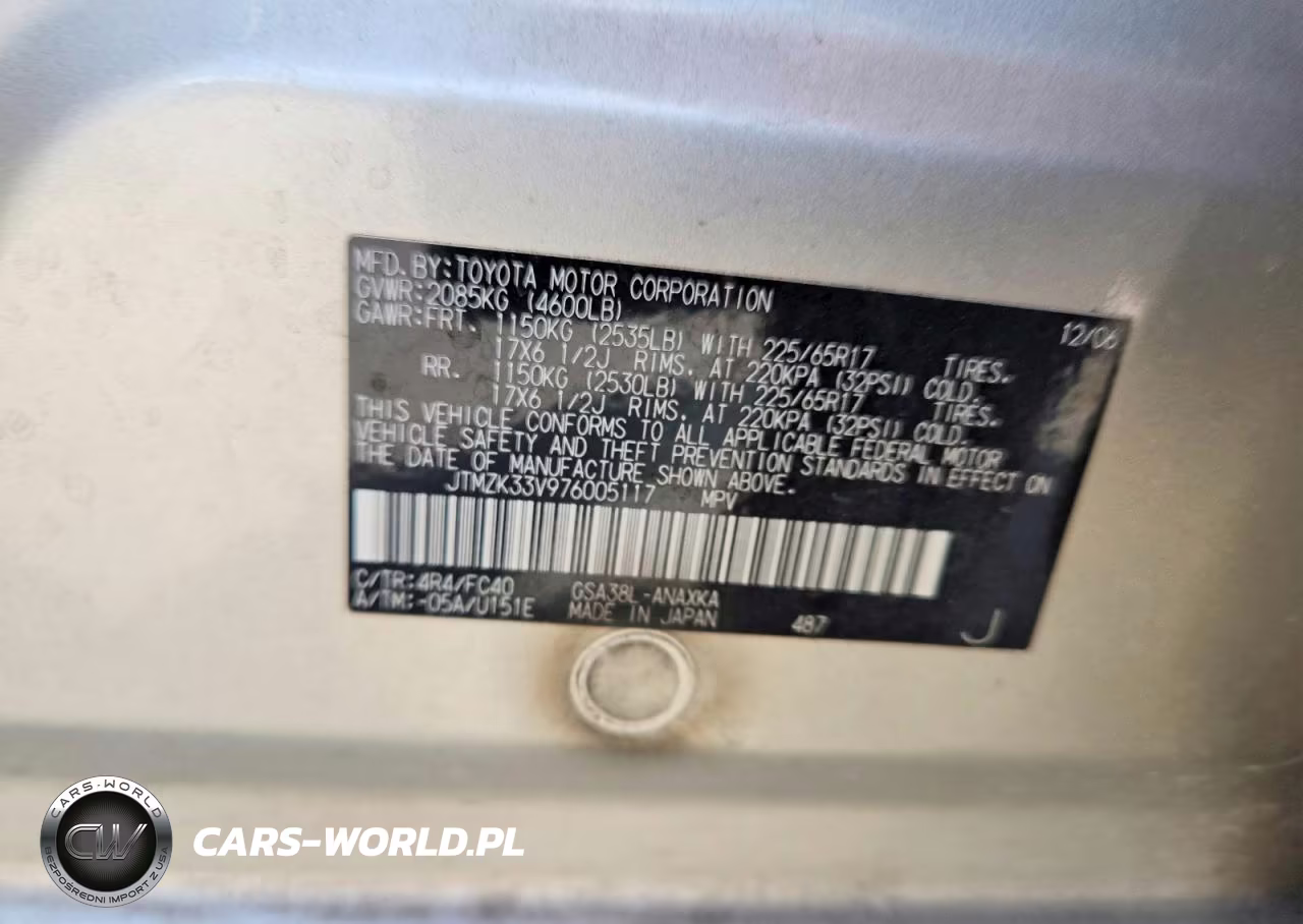 2007 Toyota Rav4 Base VIN:JTMZK33V976005117 - 13