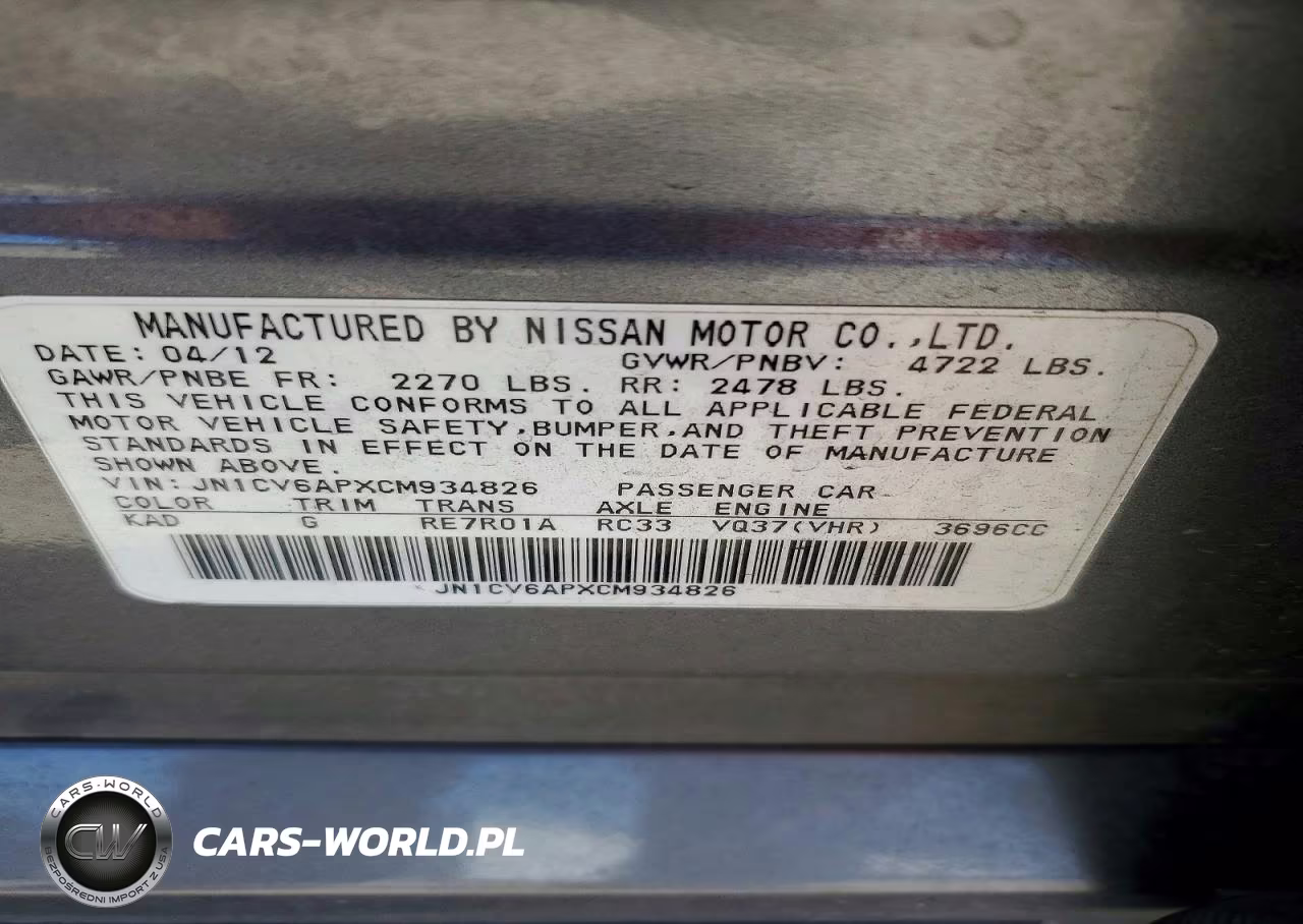 2012 Infiniti G37 Sedan Journey VIN:JN1CV6APXCM934826 - 12