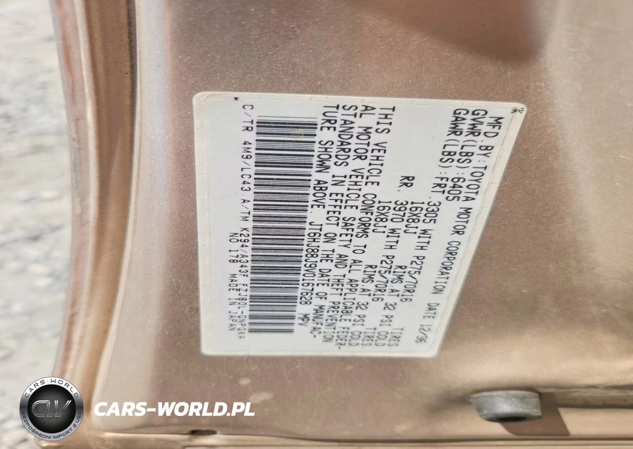 1997 Lexus Lx 450 VIN:JT6HJ88J9V0167628 - 13