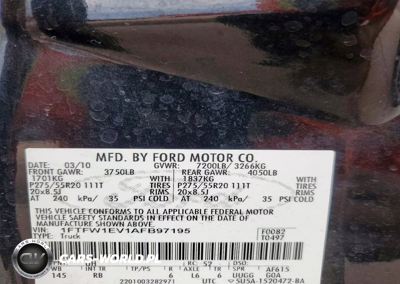 2010 Ford F150 Supercrew VIN:1FTFW1EV1AFB97195 - 13