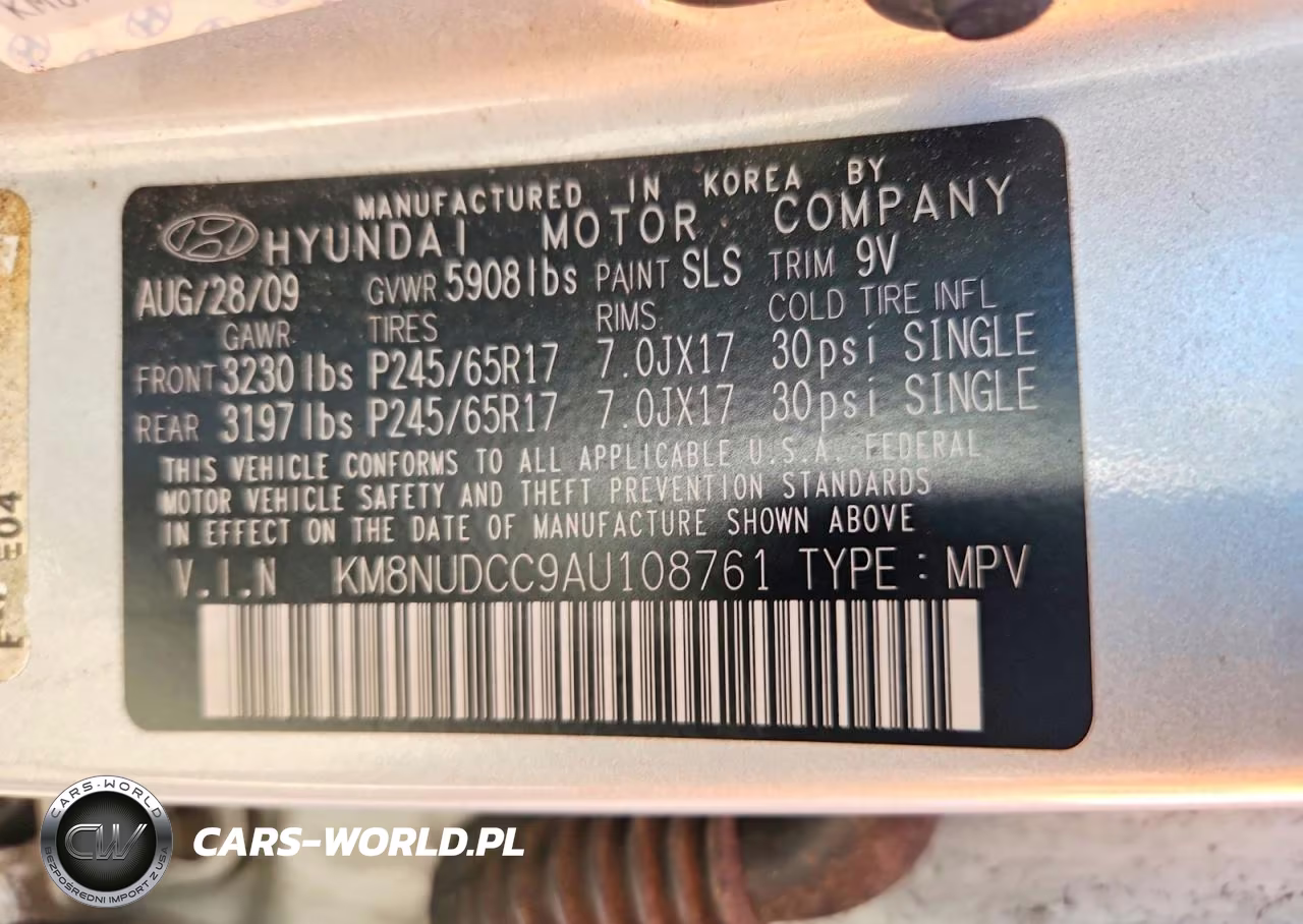 2010 Hyundai Veracruz Gls VIN:KM8NUDCC9AU108761 - 13