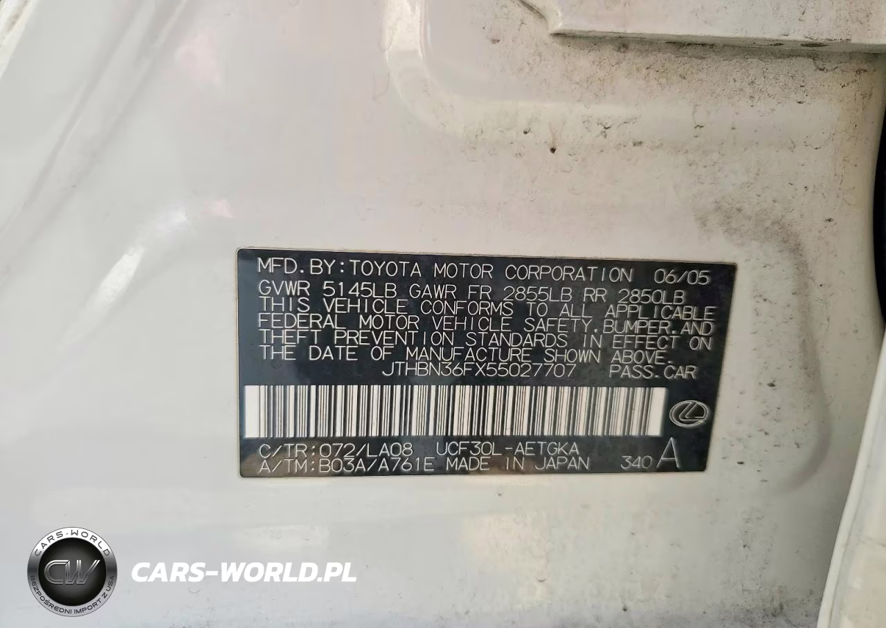 2005 Lexus Ls 430 VIN:JTHBN36FX55027707 - 12