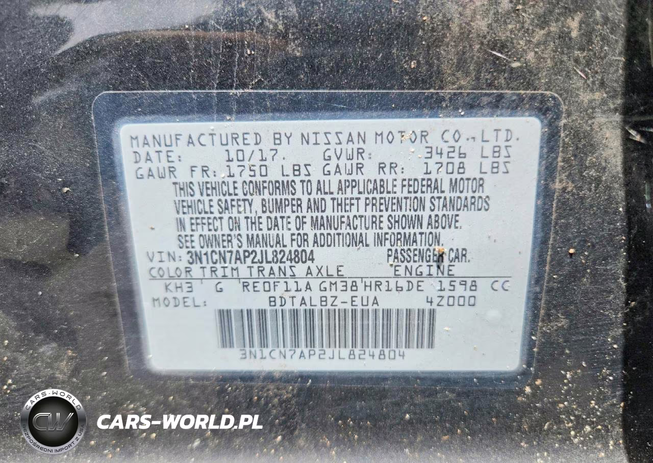 2018 Nissan Versa VIN:3N1CN7AP2JL824804 - 13
