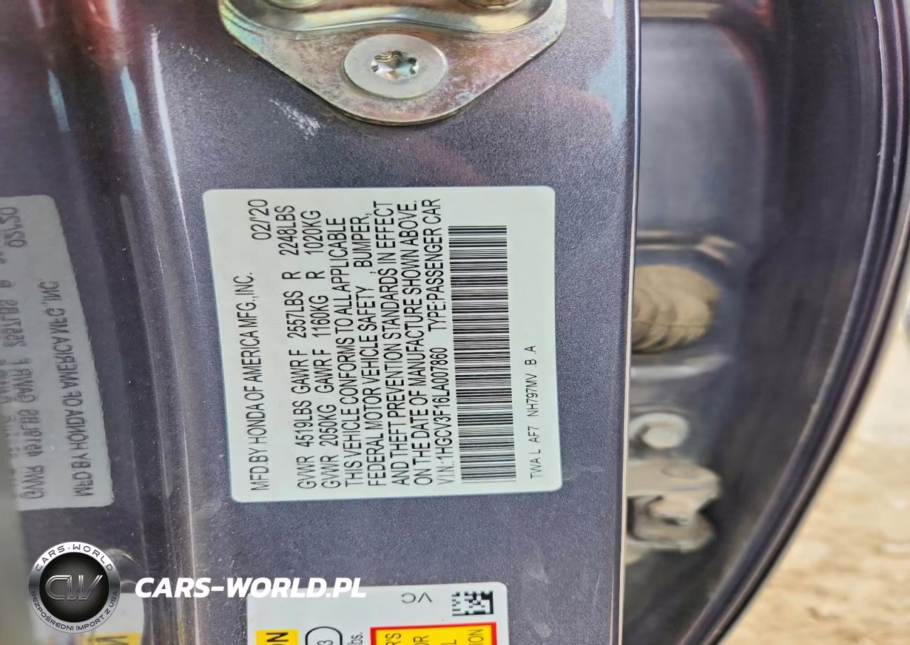 2020 Honda Accord Hybrid VIN:1HGCV3F16LA007860 - 12