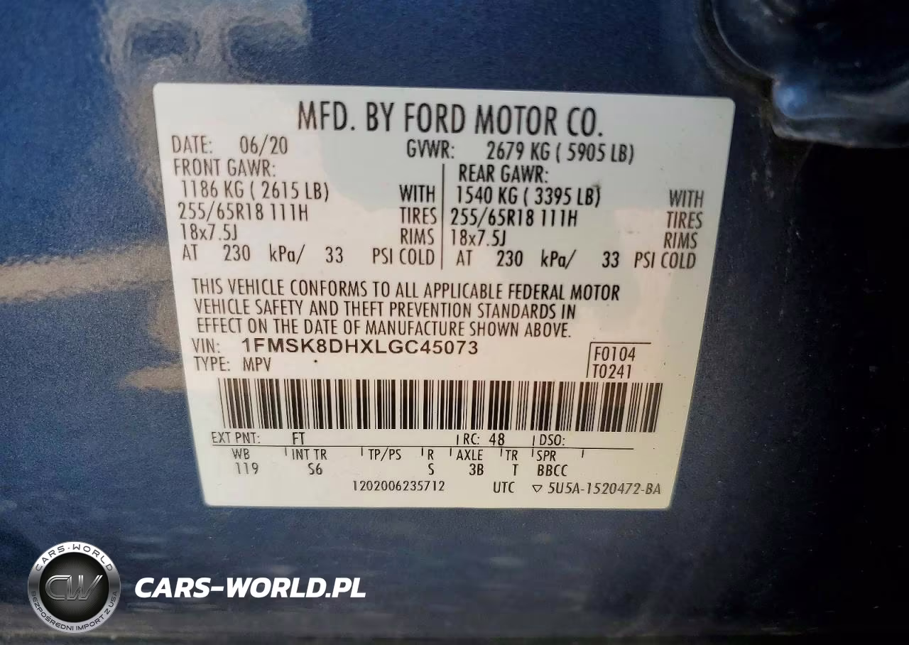 2020 Ford Explorer Xlt VIN:1FMSK8DHXLGC45073 - 12