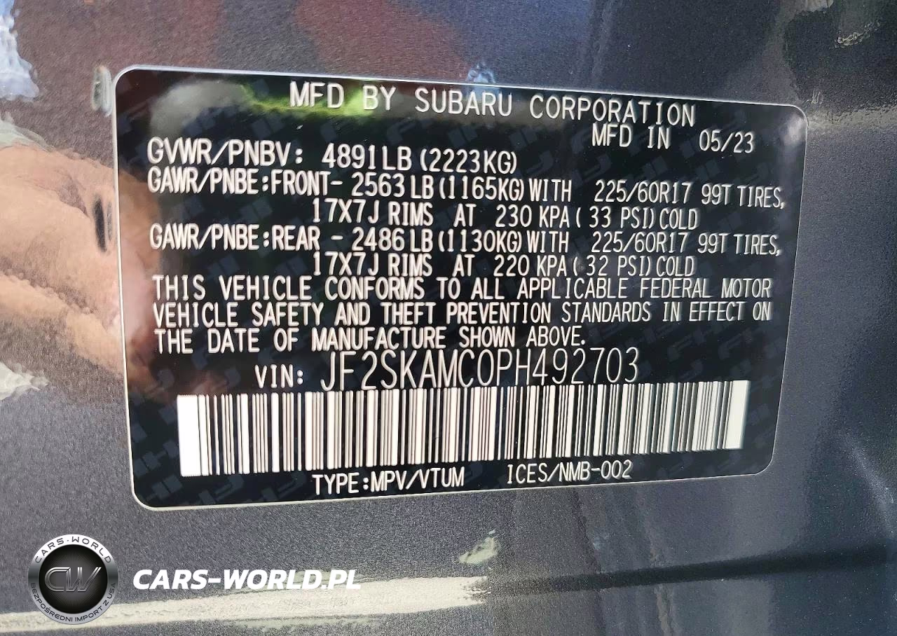 2023 Subaru Forester Wilderness VIN:JF2SKAMC0PH492703 - 12