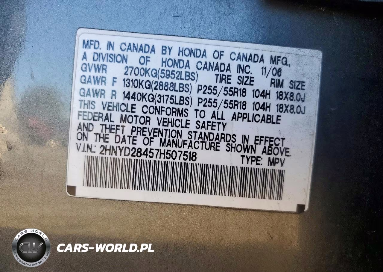 2007 Acura Mdx Technology VIN:2HNYD28457H507518 - 13