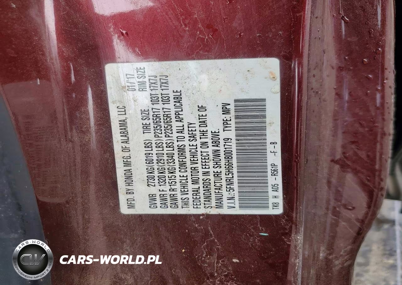2017 Honda Odyssey Exl VIN:5FNRL5H66HB001719 - 13