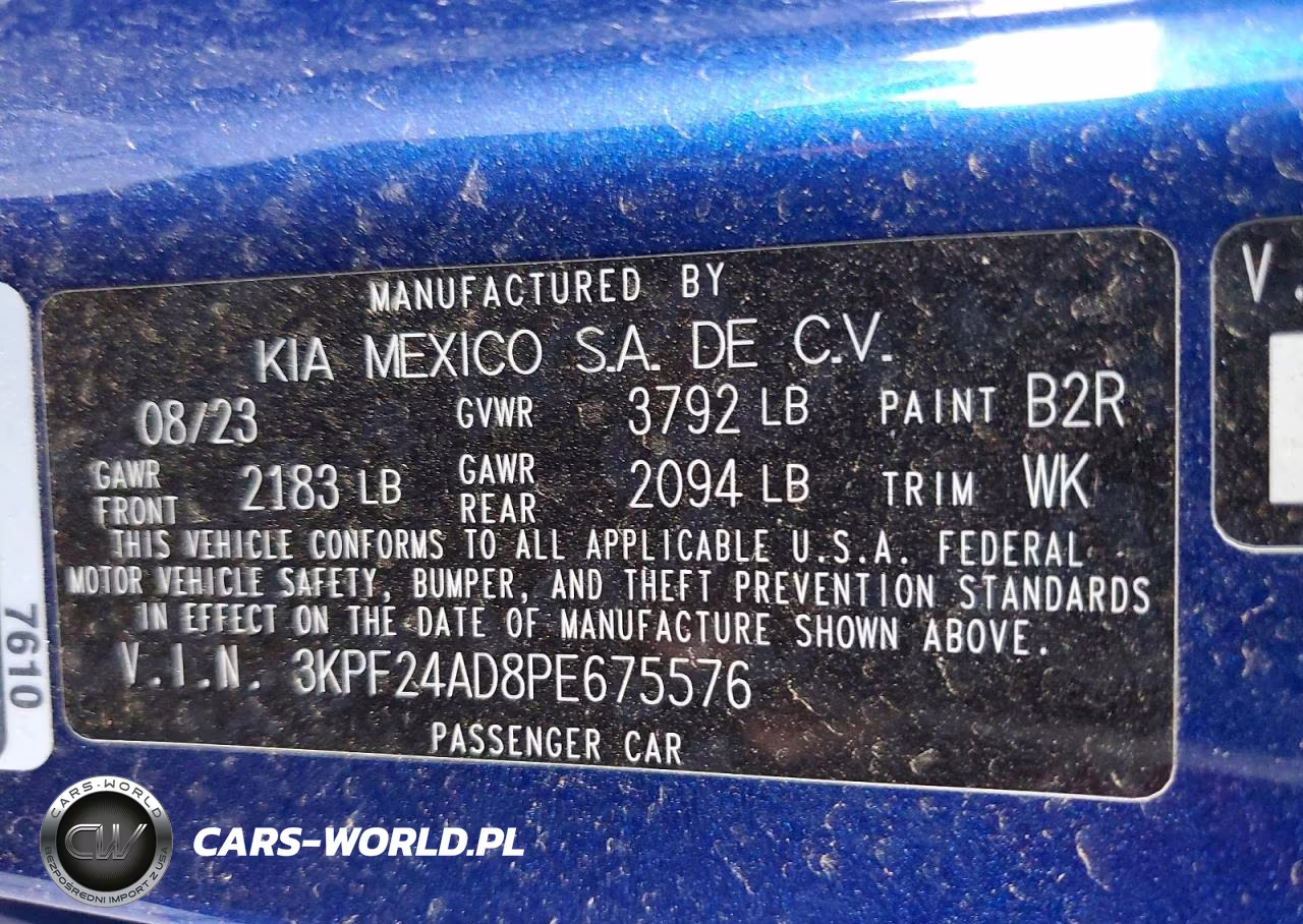 2023 Kia Forte Lxs VIN:3KPF24AD8PE675576 - 12