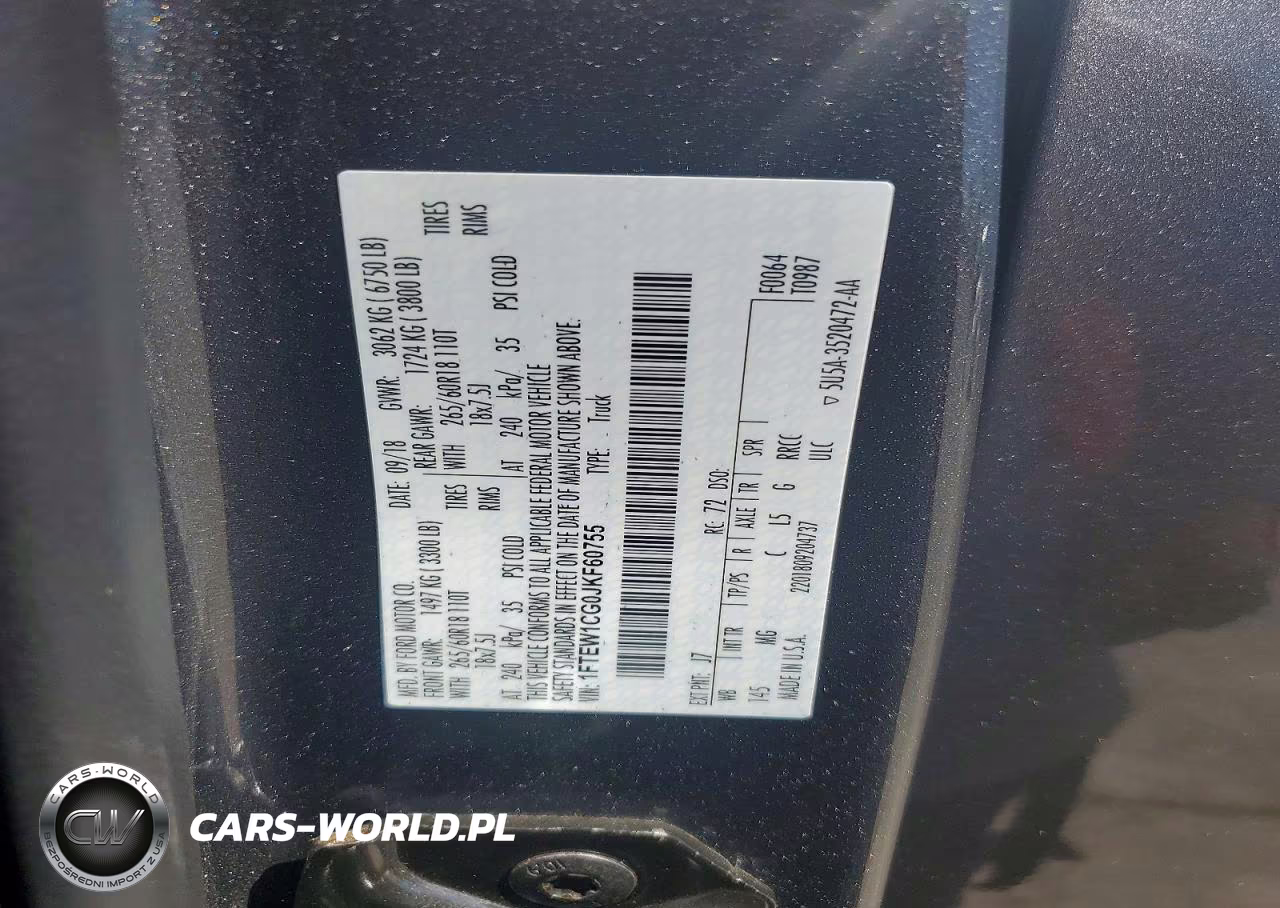 2018 Ford F150 Supercrew VIN:1FTEW1CG0JKF60755 - 13