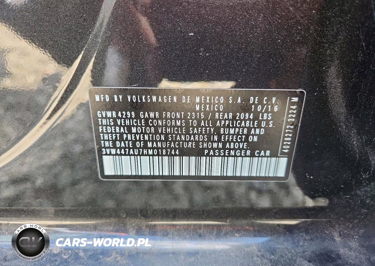 2017 Volkswagen Gti S-Se VIN:3VW447AU7HM018744 - 13