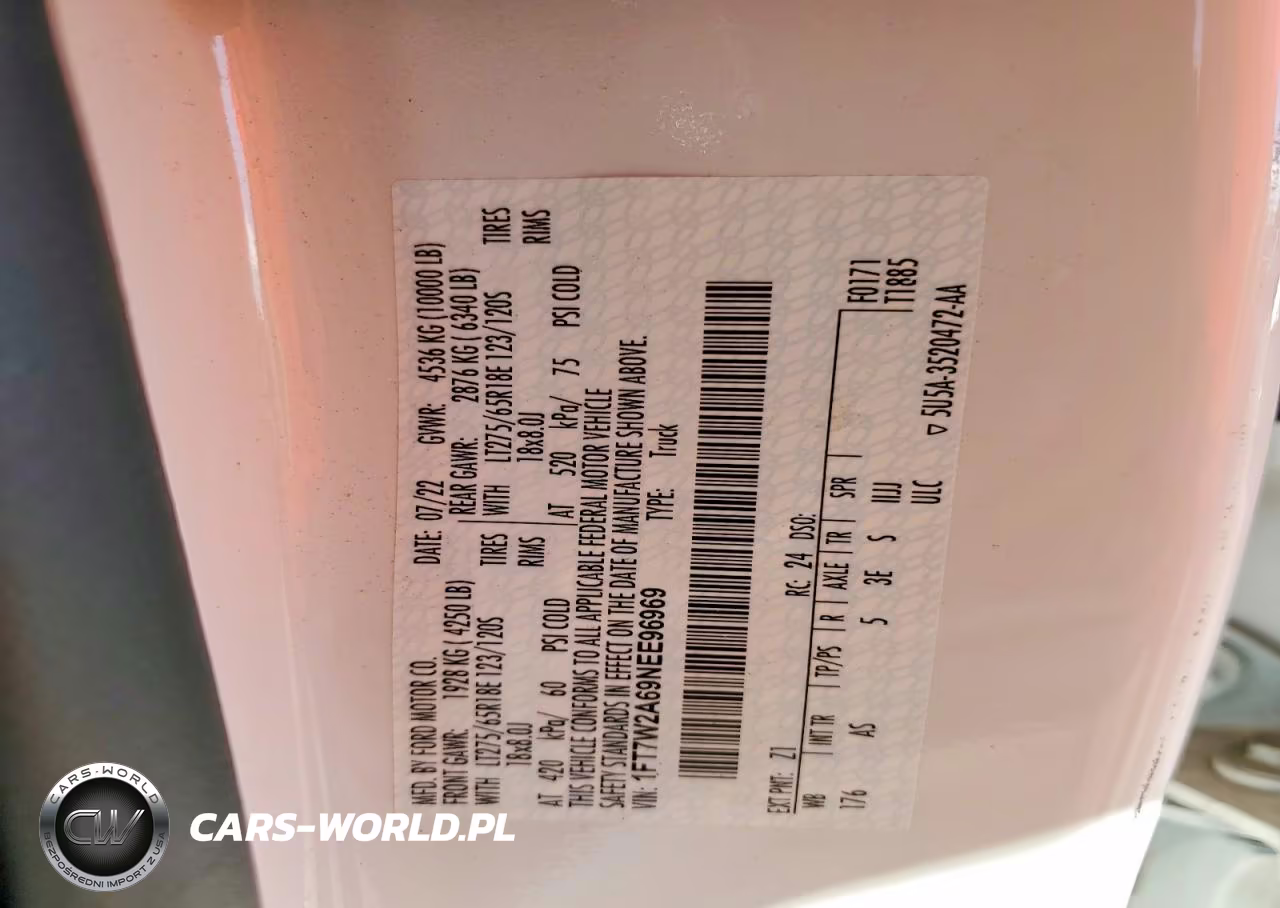 2022 Ford F250 Super Duty VIN:1FT7W2A69NEE96969 - 13
