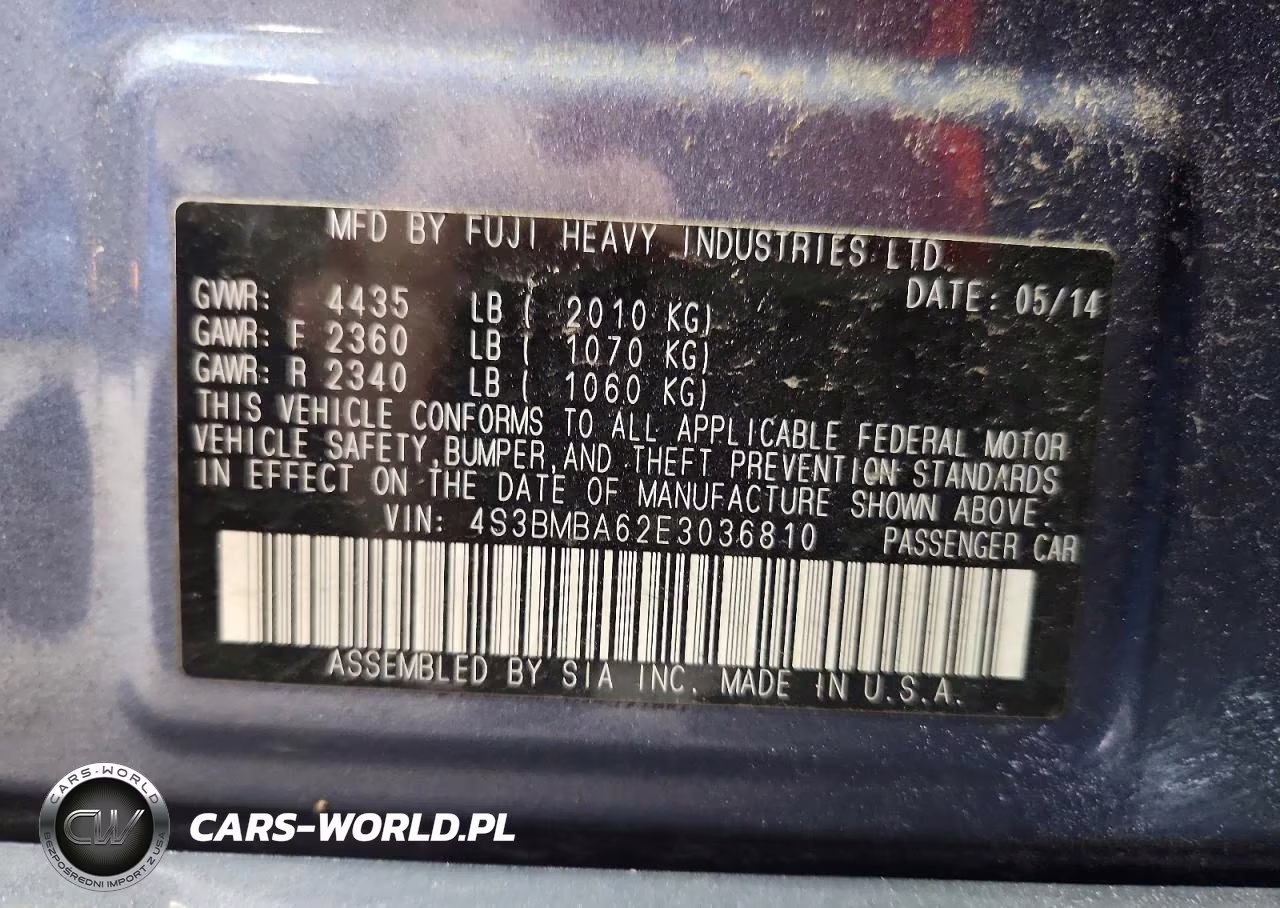 2014 Subaru Legacy 2.5I VIN:4S3BMBA62E3036810 - 23