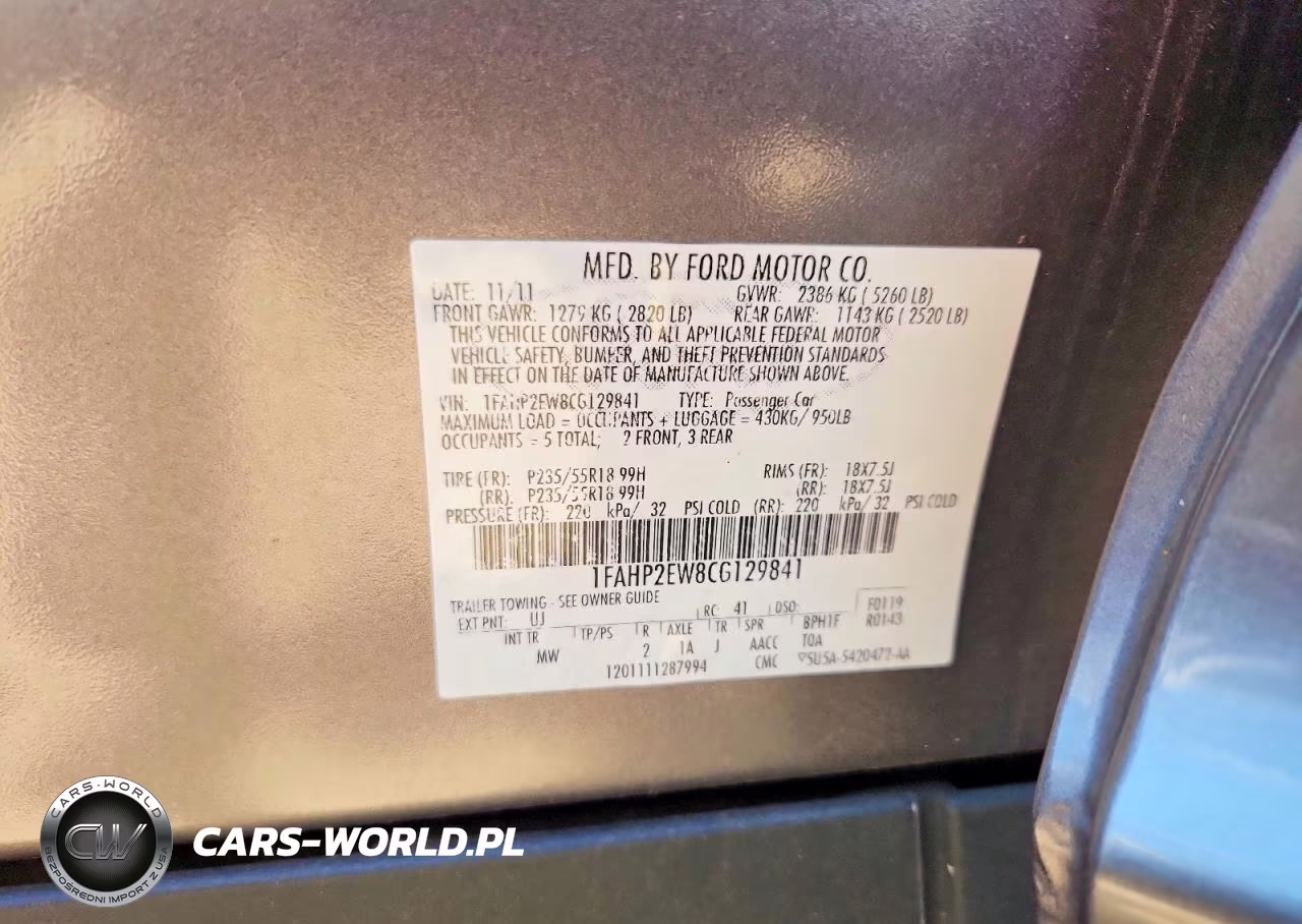 2012 Ford Taurus Sel VIN:1FAHP2EW8CG129841 - 12