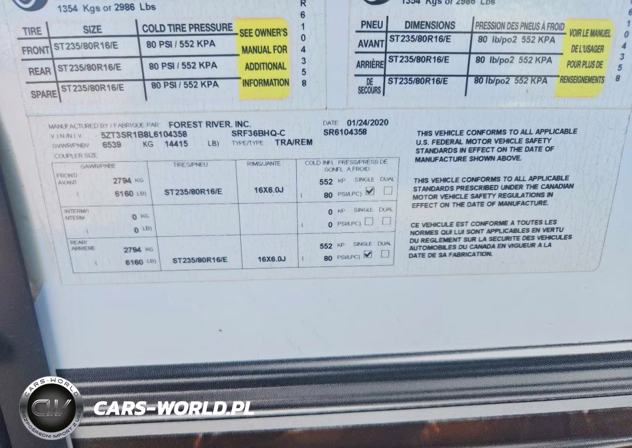 2020 Forest River Sabre Camper VIN:5ZT3SR1B8L6104358 - 10
