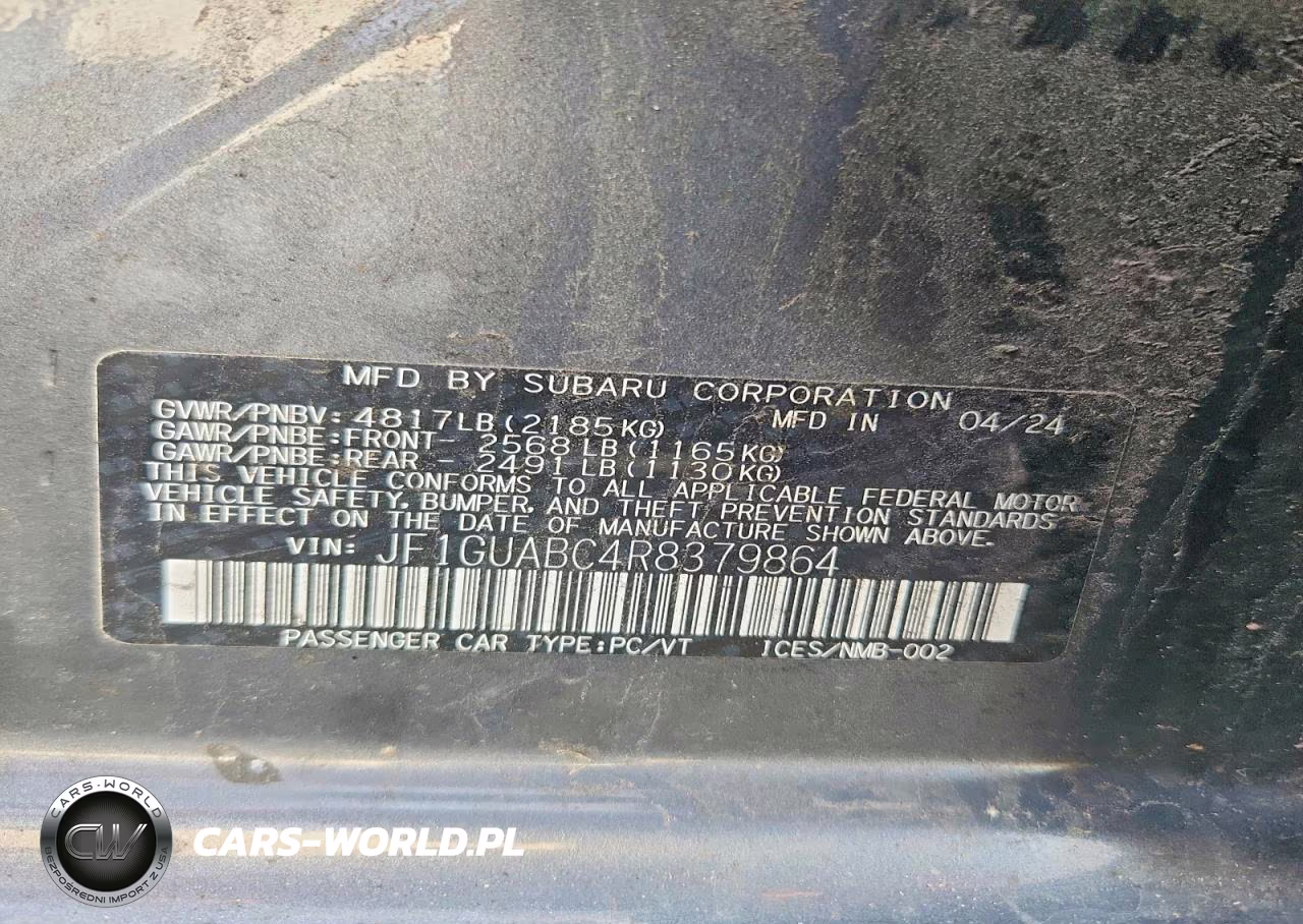 2024 Subaru Impreza VIN:JF1GUABC4R8379864 - 12