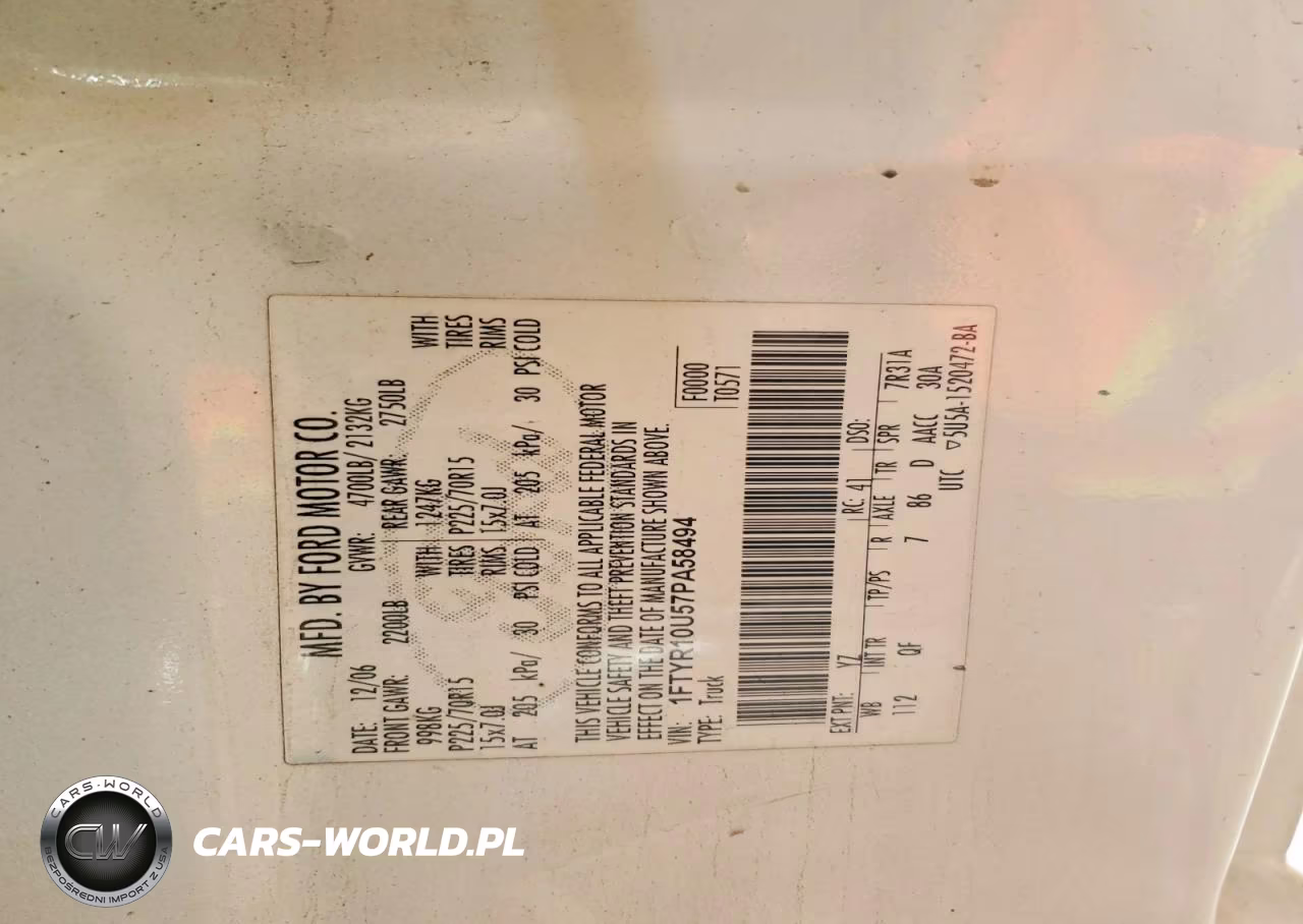 2007 Ford Ranger VIN:1FTYR10U57PA58494 - 13