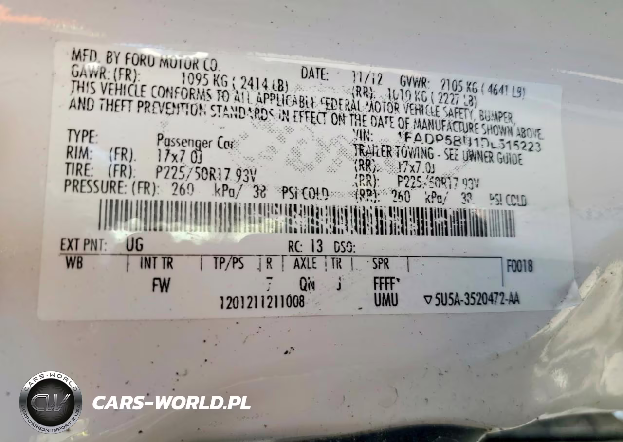 2013 Ford C-Max Sel VIN:1FADP5BU1DL515223 - 12