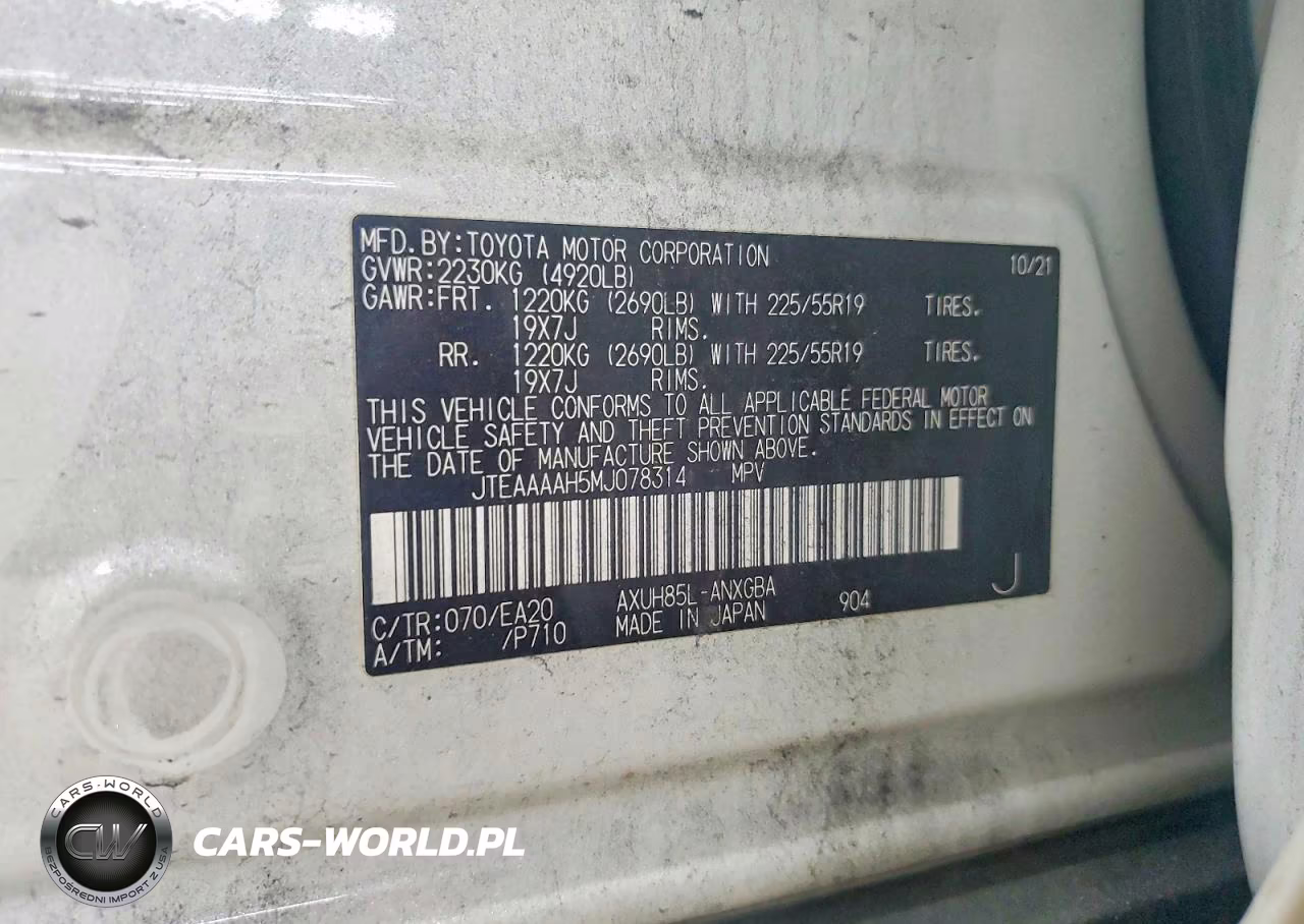 2021 Toyota Venza Xle VIN:JTEAAAAH5MJ078314 - 12