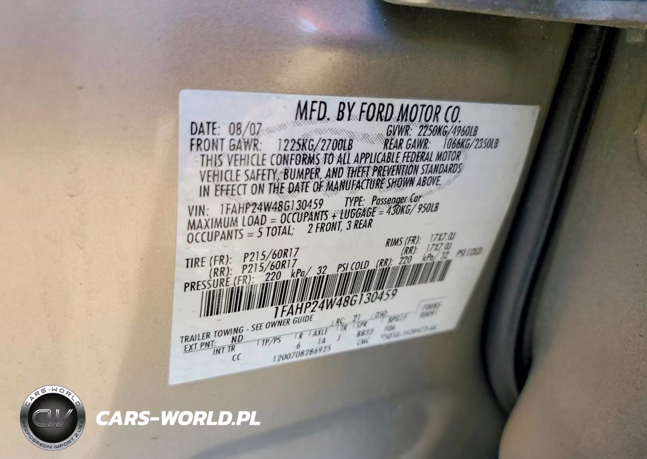 2008 Ford Taurus Sel VIN:1FAHP24W48G130459 - 12