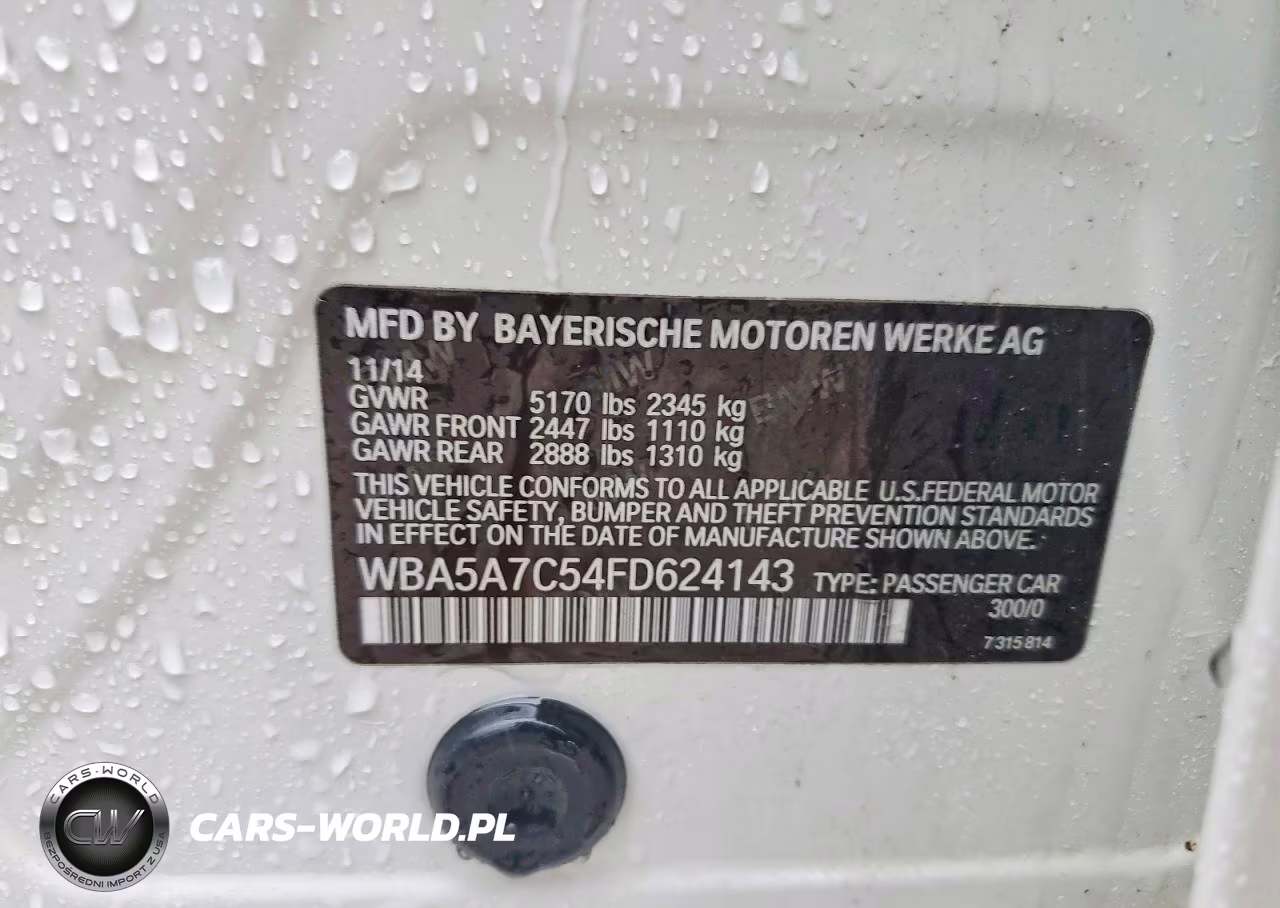2015 BMW 528 Xi VIN:WBA5A7C54FD624143 - 12