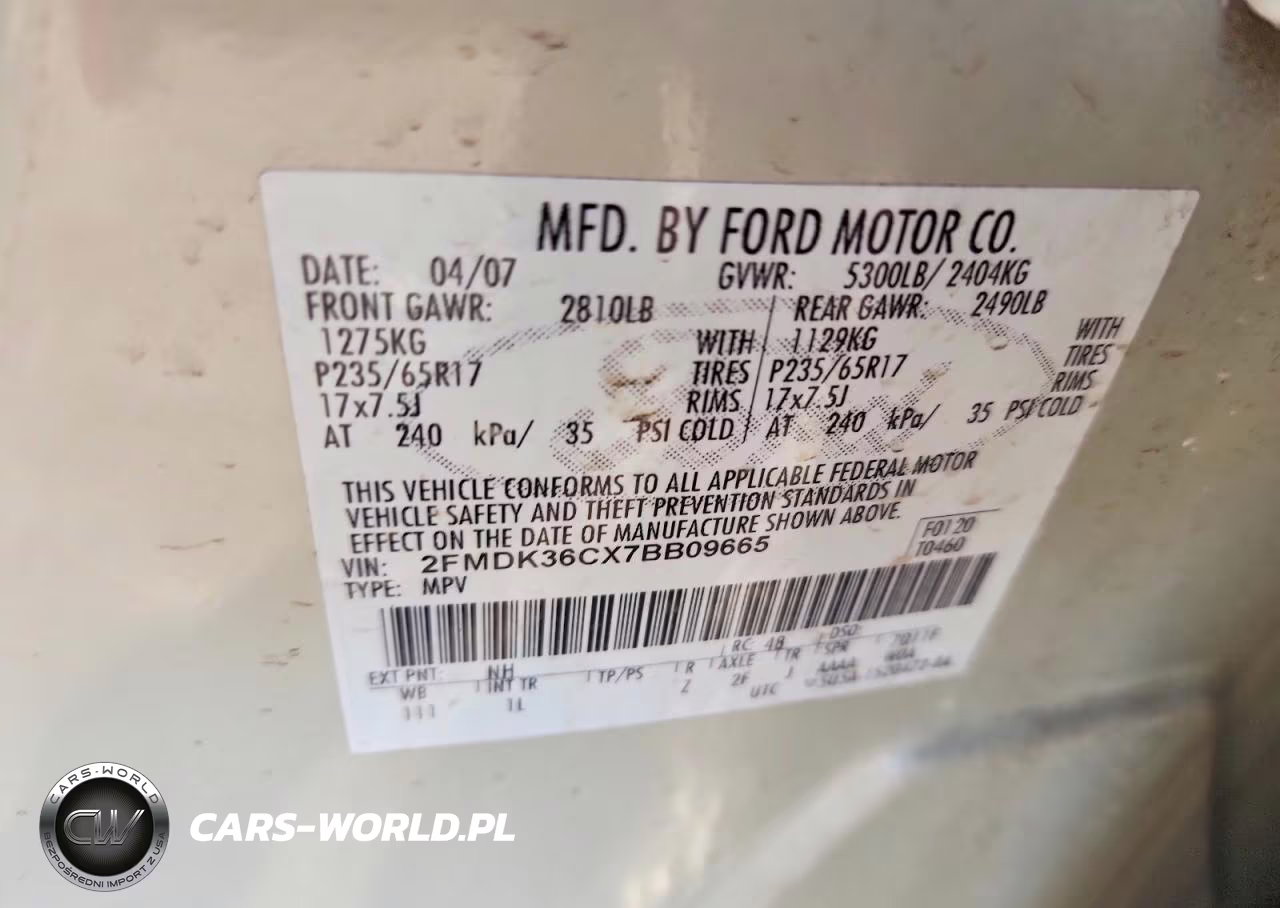 2007 Ford Edge Se VIN:2FMDK36CX7BB09665 - 12