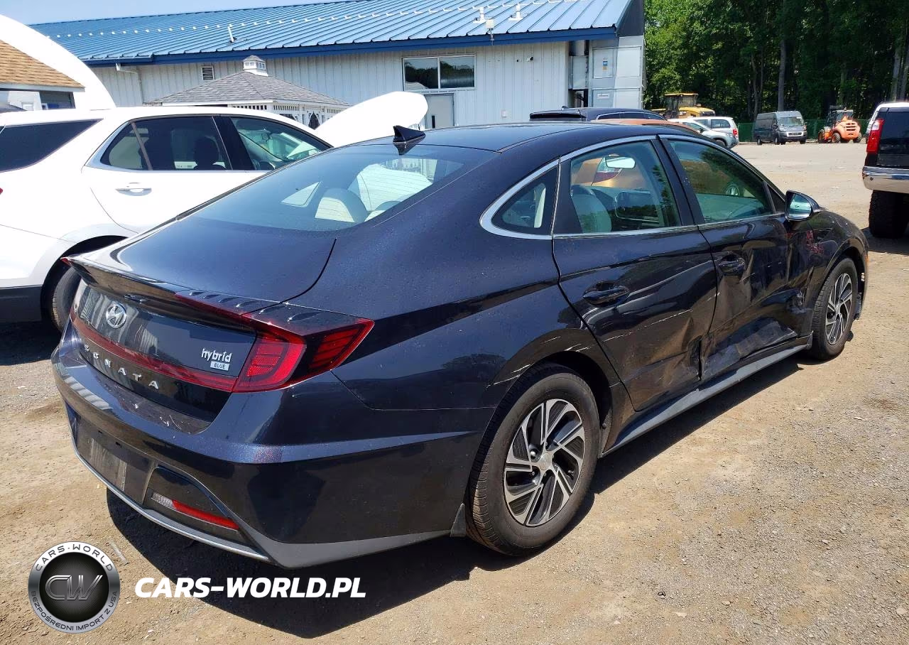 2021 Hyundai Sonata Hybrid Blue VIN:KMHL24JJ8MA036388 - 3