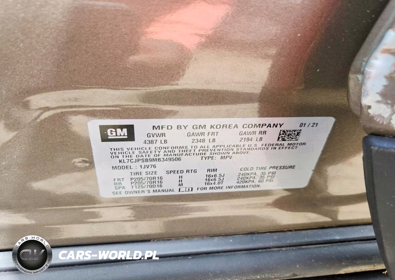 2021 Chevrolet Trax 1Lt VIN:KL7CJPSB9MB349506 - 13