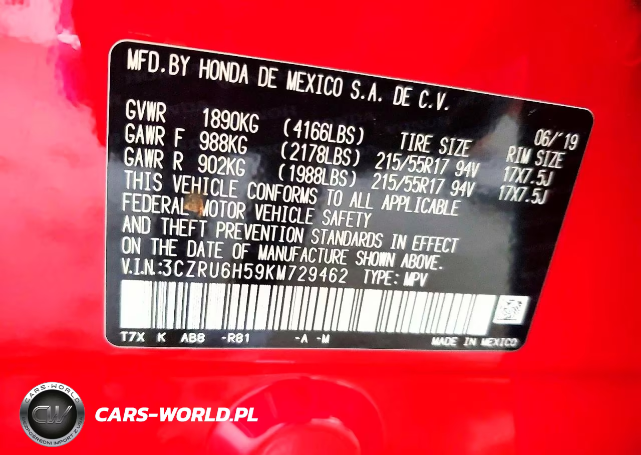 2019 Honda Hr-V Ex VIN:3CZRU6H59KM729462 - 14