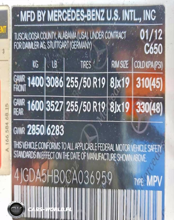 2012 Mercedes-Benz Ml 350 4Matic VIN:4JGDA5HB0CA036959 - 13
