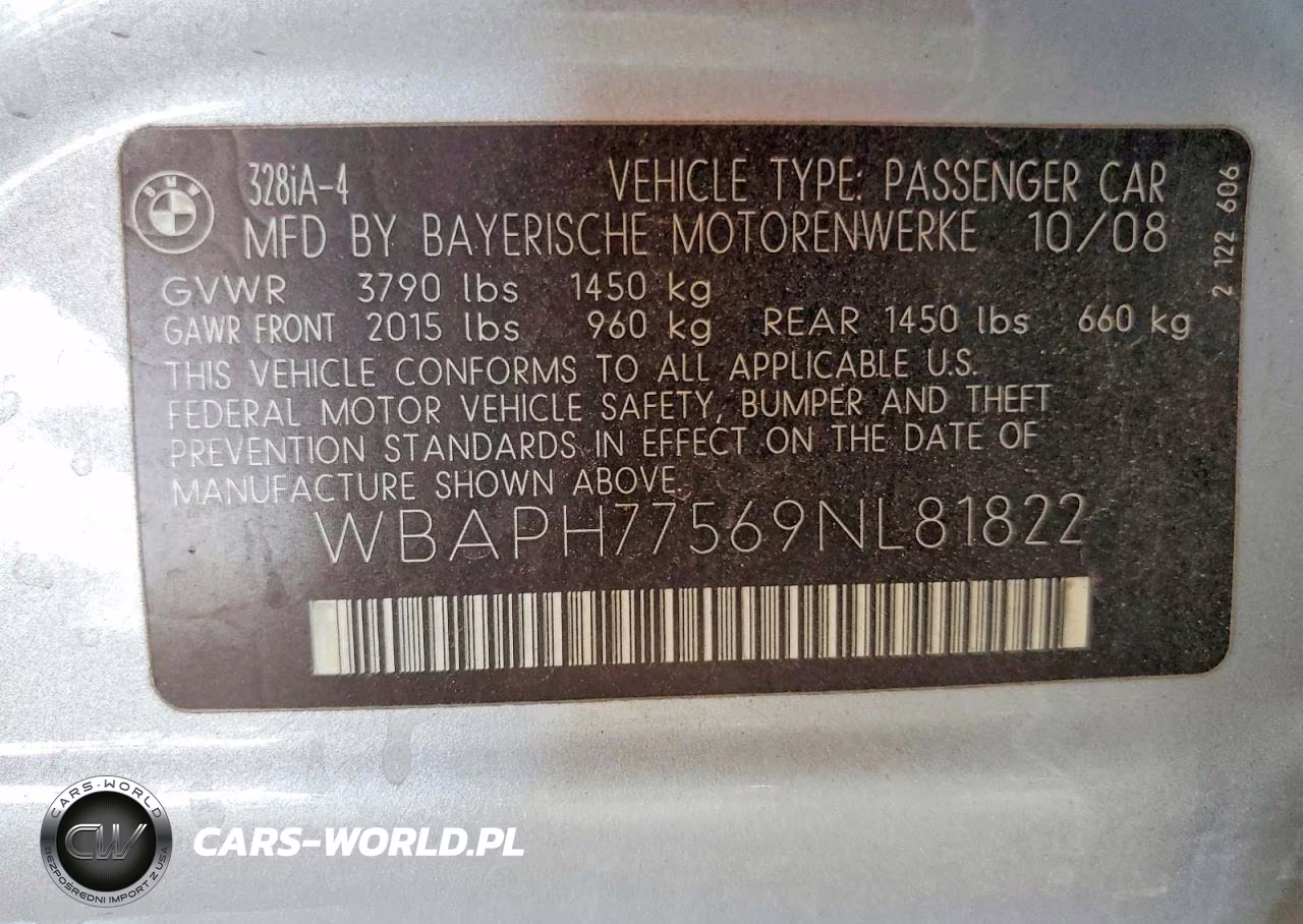 2009 BMW 328 I VIN:WBAPH77569NL81822 - 12