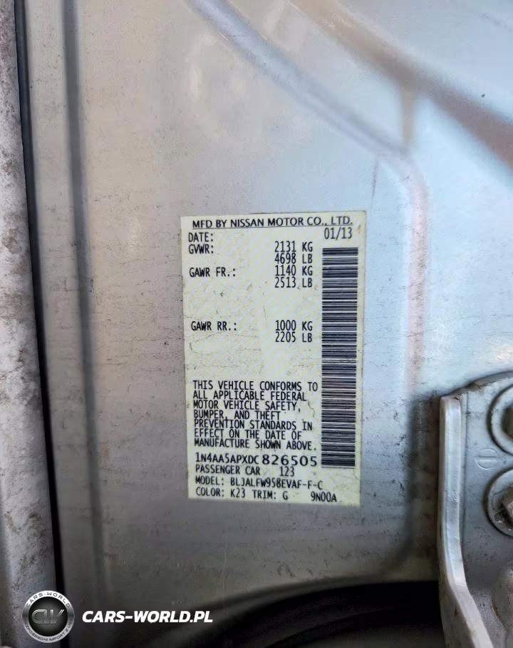 2013 Nissan Maxima 3.5 S VIN:1N4AA5APXDC826505 - 12