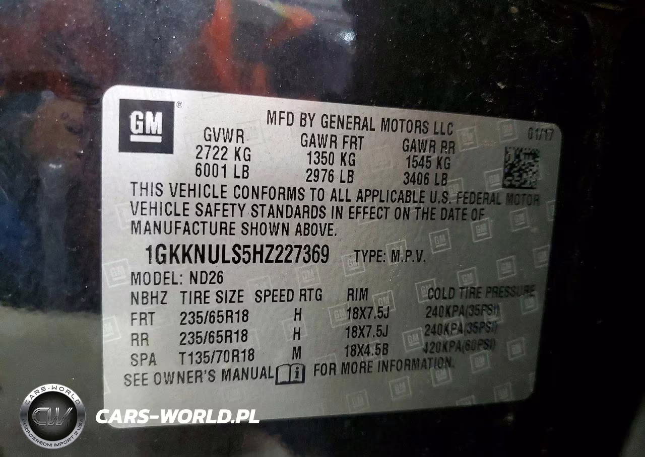 2017 GMC Acadia Slt-1 VIN:1GKKNULS5HZ227369 - 13