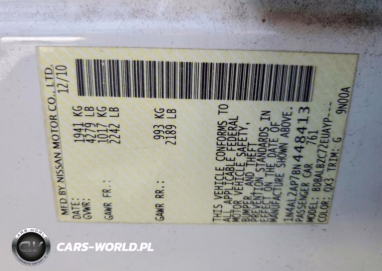 2011 Nissan Altima VIN:1N4AL2AP7BN448413 - 12