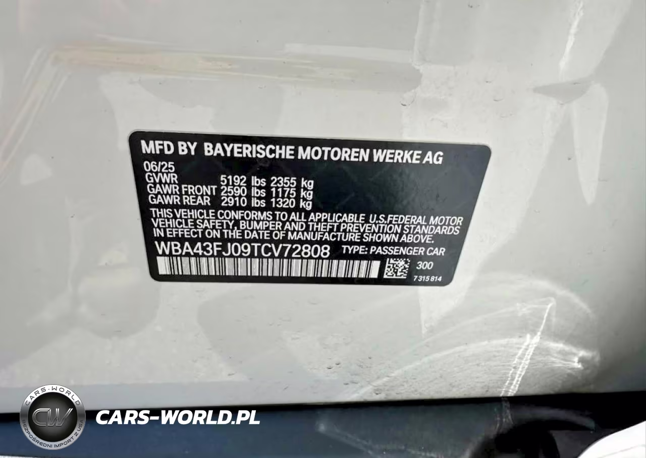 2026 BMW 530 I VIN:WBA43FJ09TCV72808 - 10